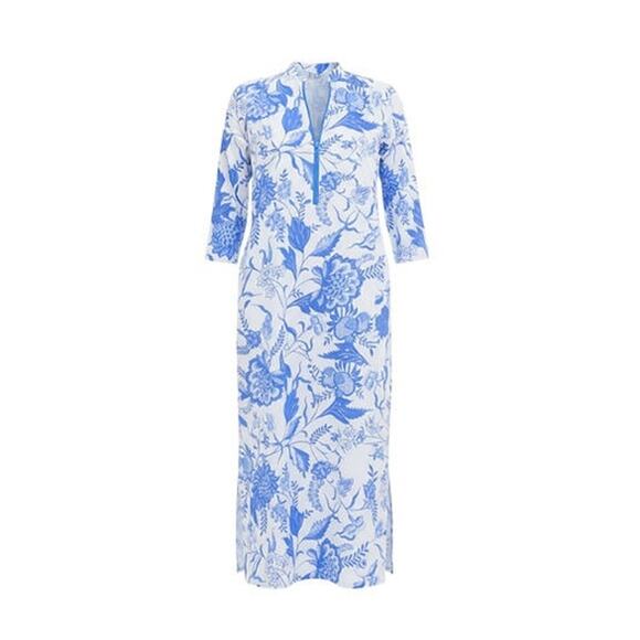 RO'S GARDEN Blue Tiffany Asha Long Kurta Size L NWT Retail $185 Tuckernuck - Picture 8 of 8